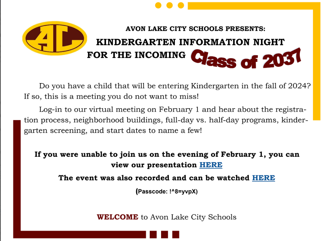 Kindergarten Info Night - Class of 2037